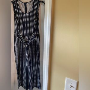 J for Justify jumpsuit Size XL geometric pattern in blue and white summer A